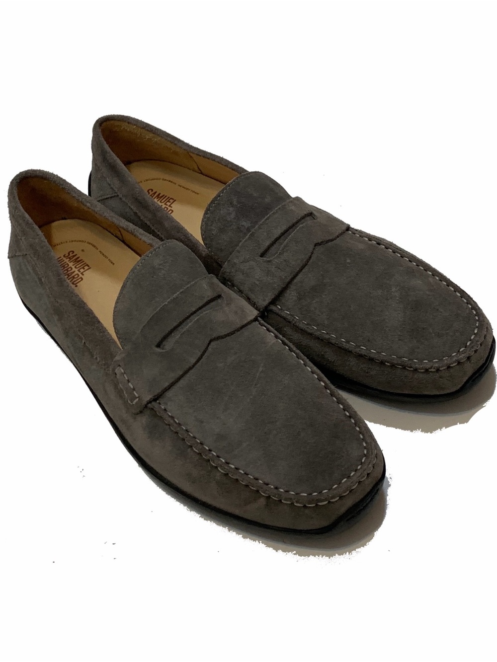 Samuel hubbard drivers loafers Gray Suede Penny Loafers for Men